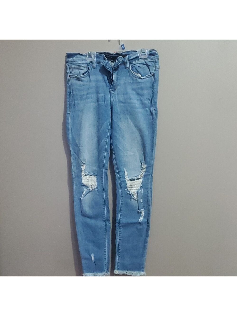 Harper Light Blue Distressed Skinny Jeans Size 28